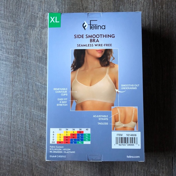 New!Felina Ladies' Side Smoothing Bra, 1 box for 2-pack - Picture 14 of 15